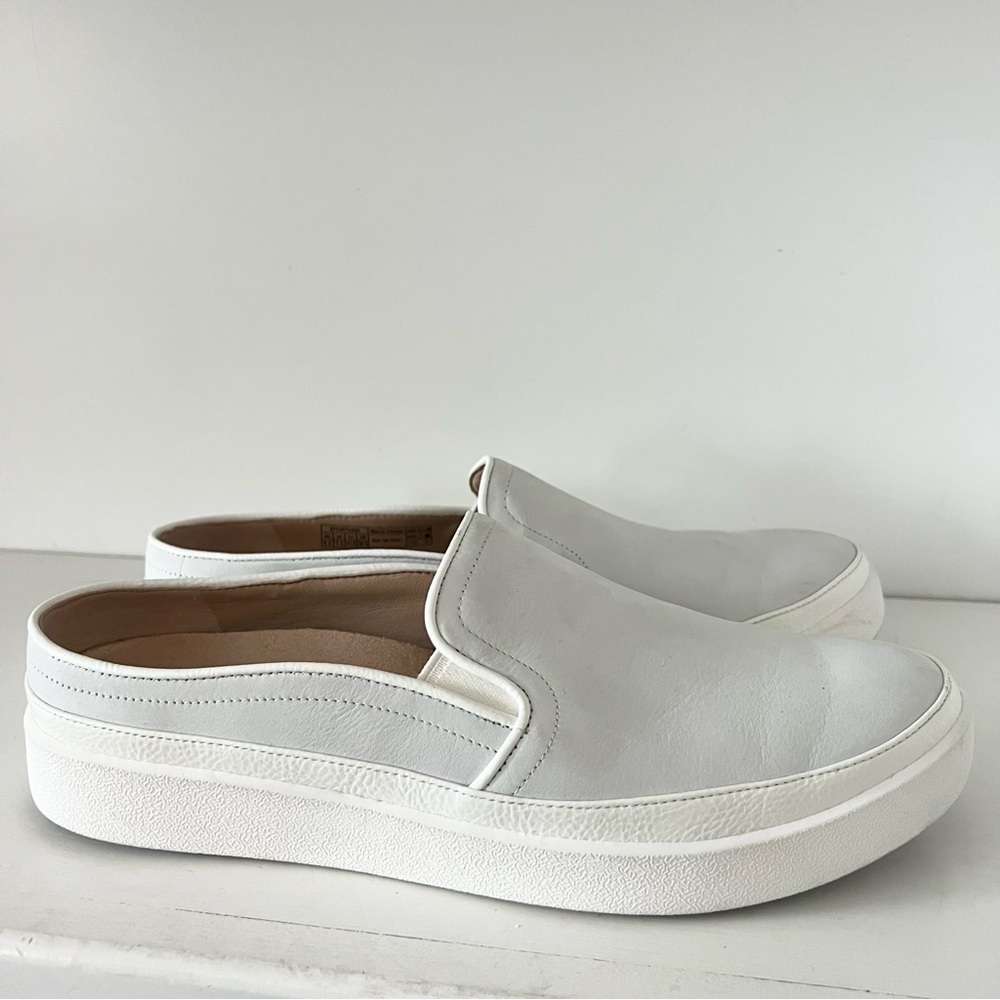 Vionic Essence Effortless Wmn Sz 9.5 White Grey Nubuck Backless Fashion Sneakers